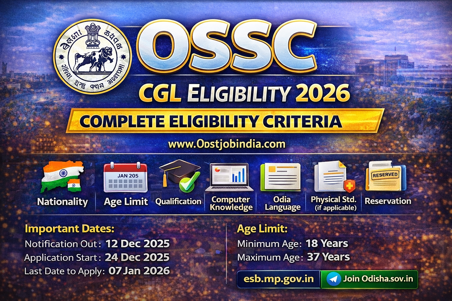 OSSC CGL Eligibility 2026 – Complete Eligibility Criteria