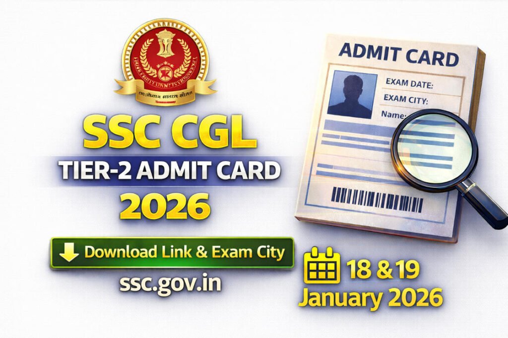 SSC CGL Tier-2 Admit Card 2026 Link, Exam Date, Exam City Download