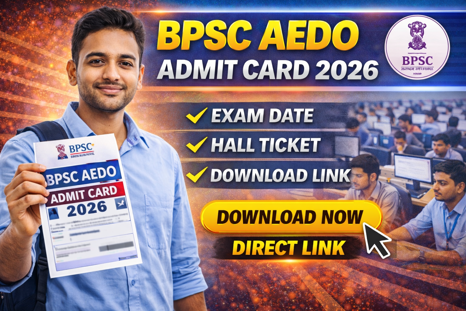 BPSC AEDO Admit Card 2026 {Link} – Exam Date, Hall Ticket Download