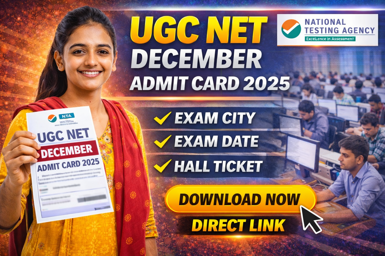 UGC NET December Admit Card 2025 (Out) – Exam City, Exam Date, Hall Ticket Download